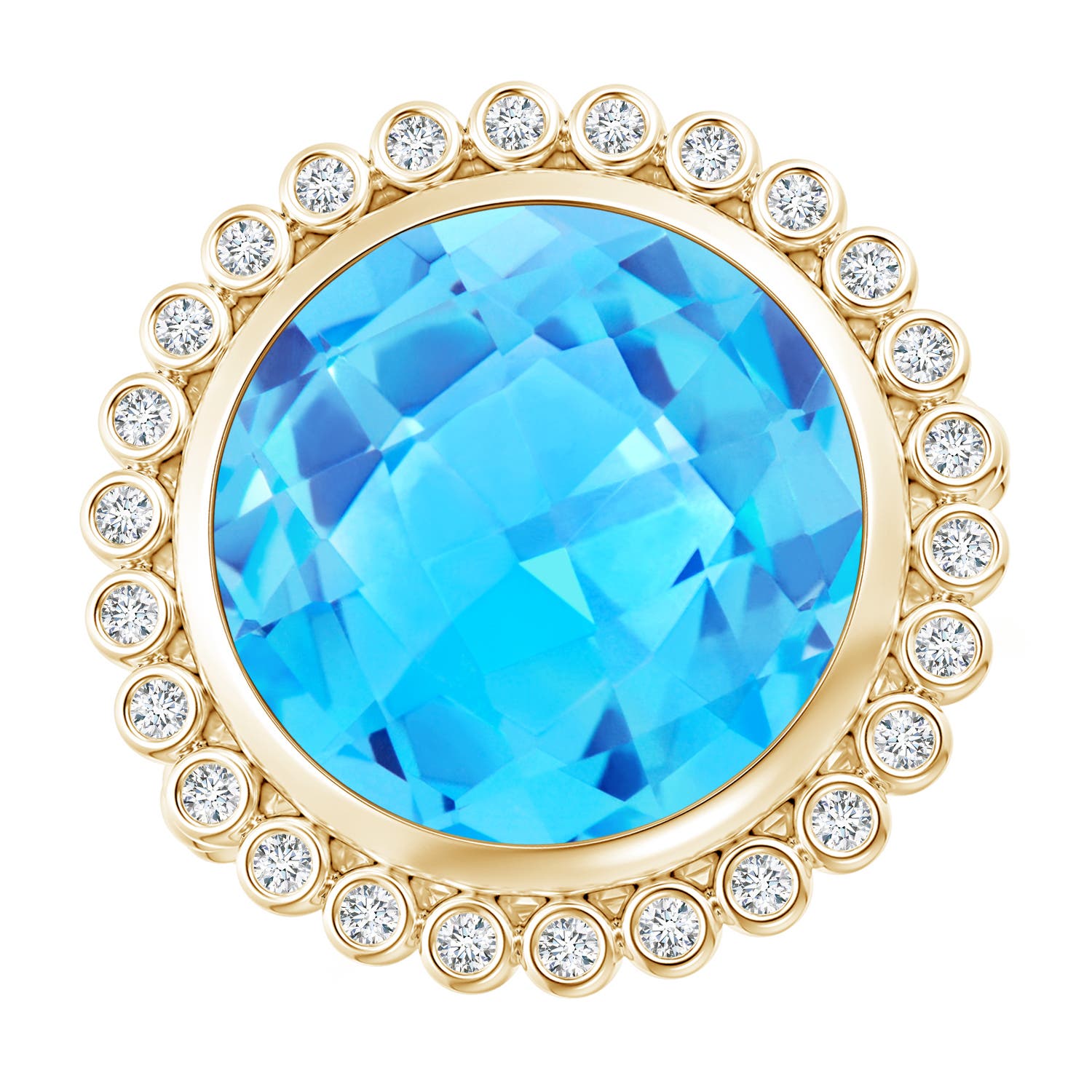 AAA - Swiss Blue Topaz / 10.76 CT / 14 KT Yellow Gold