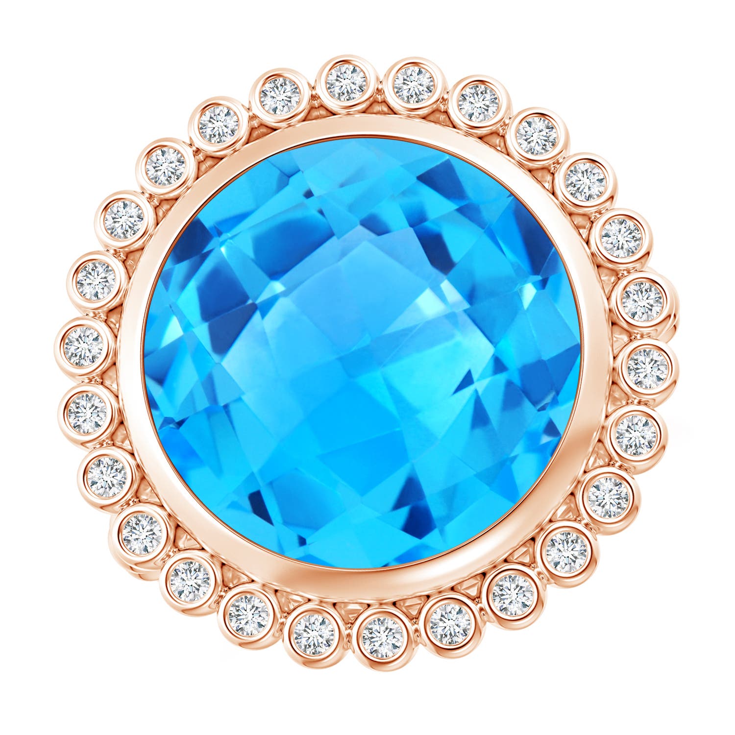 AAAA - Swiss Blue Topaz / 10.76 CT / 14 KT Rose Gold