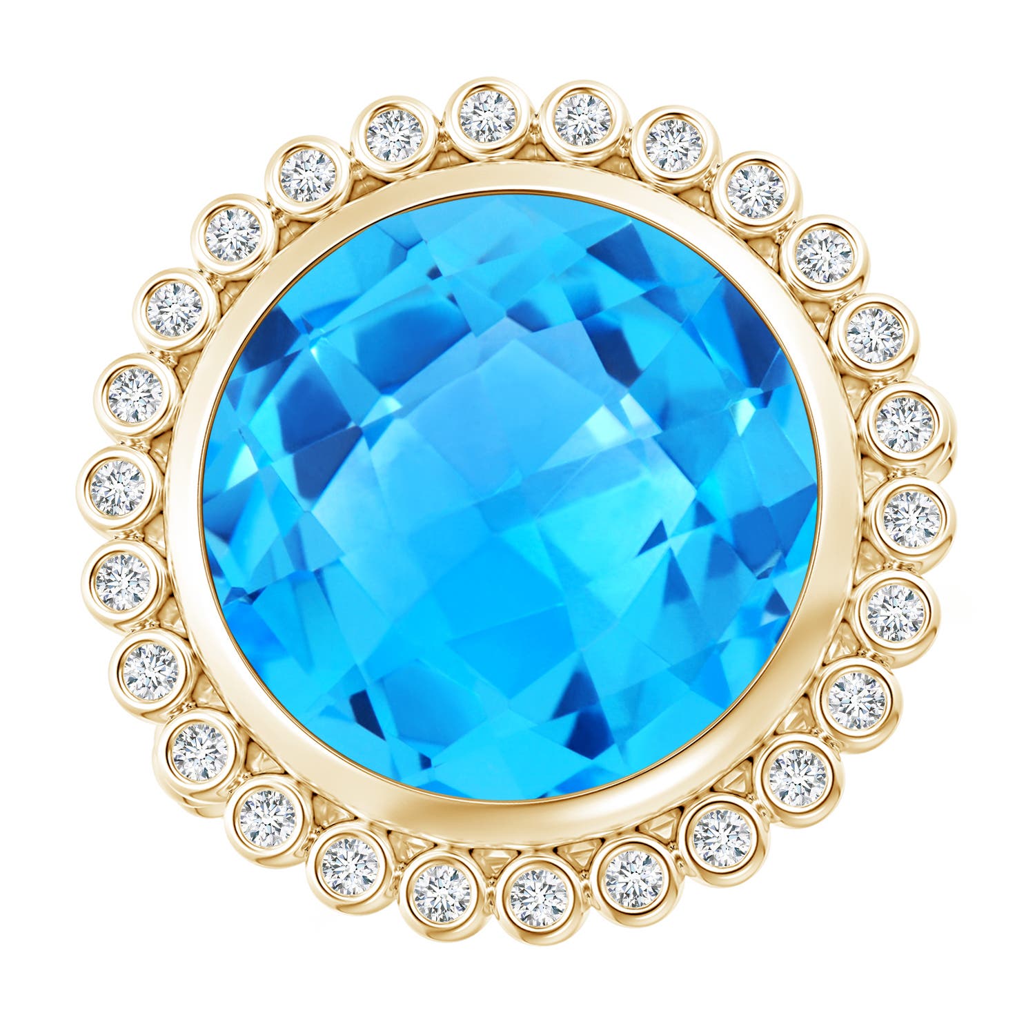 AAAA - Swiss Blue Topaz / 10.76 CT / 14 KT Yellow Gold