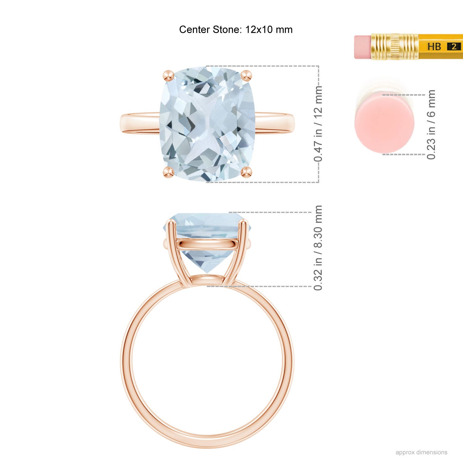 A - Aquamarine / 4 CT / 14 KT Rose Gold