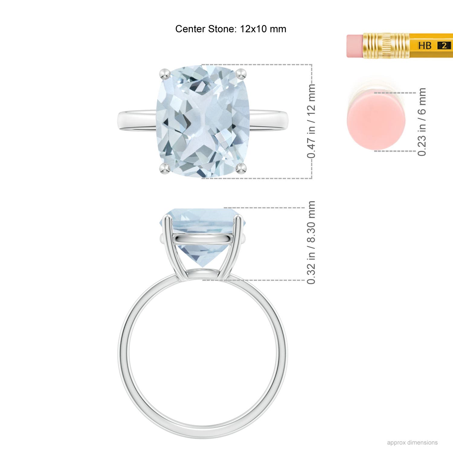 A - Aquamarine / 4 CT / 14 KT White Gold