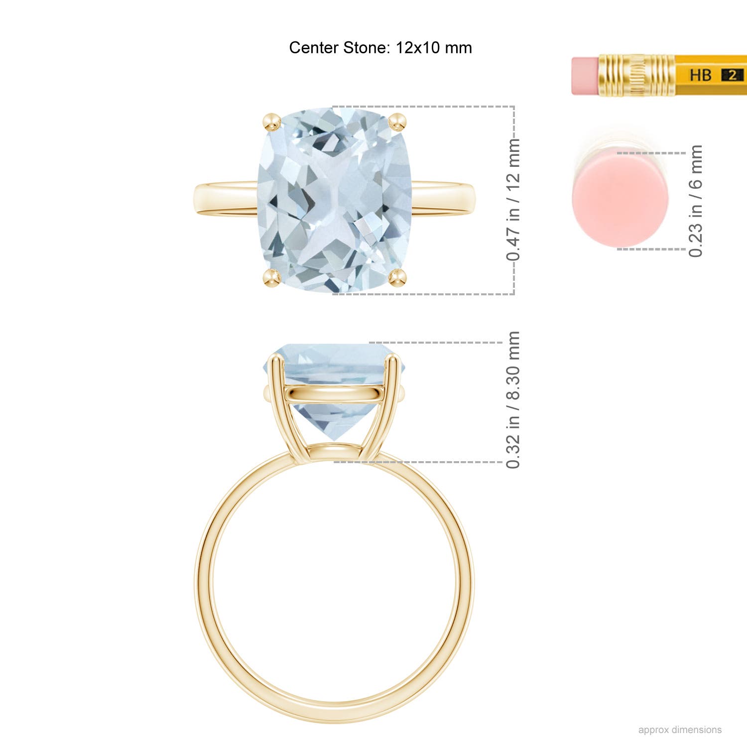 A - Aquamarine / 4 CT / 14 KT Yellow Gold