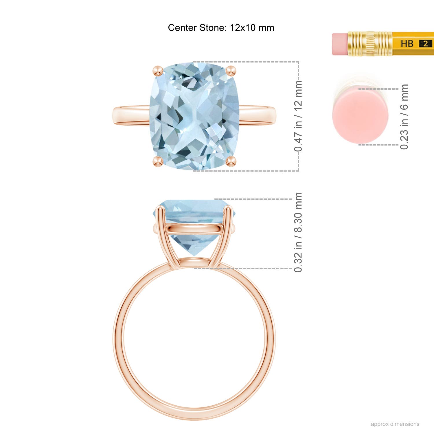 AA - Aquamarine / 4 CT / 14 KT Rose Gold