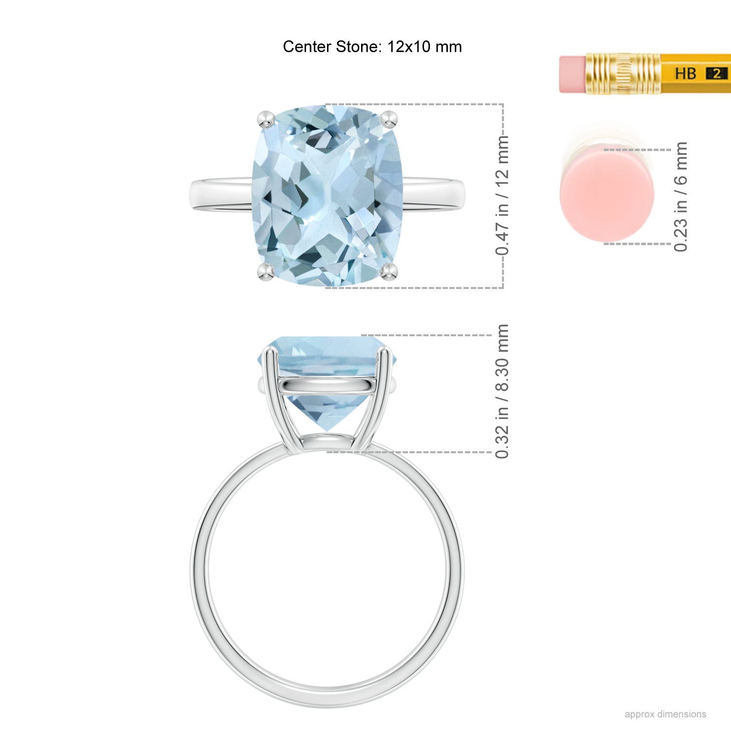 AA - Aquamarine / 4 CT / 14 KT White Gold