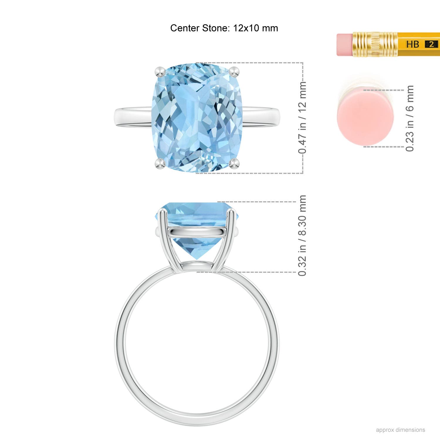 AAAA - Aquamarine / 4 CT / 14 KT White Gold