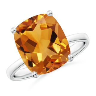 12x10mm AA Prong-Set Cushion Citrine Cocktail Ring in White Gold