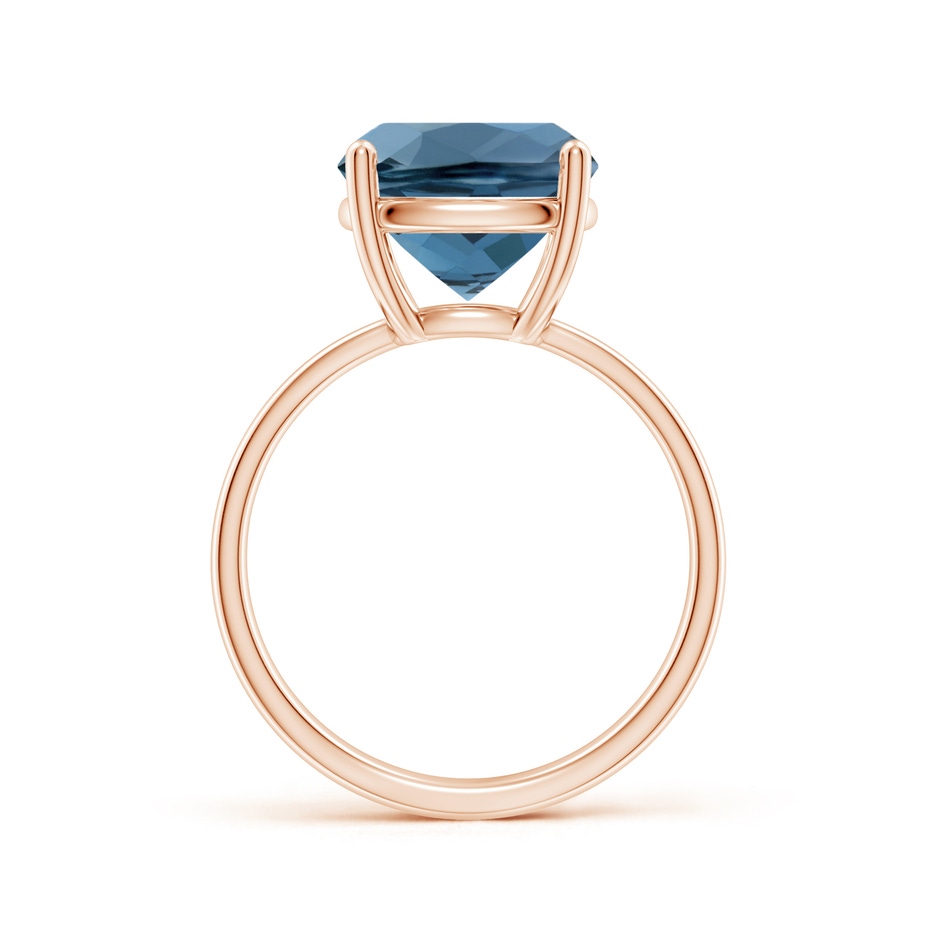 12x10mm A Prong-Set Cushion London Blue Topaz Cocktail Ring in Rose Gold side 199