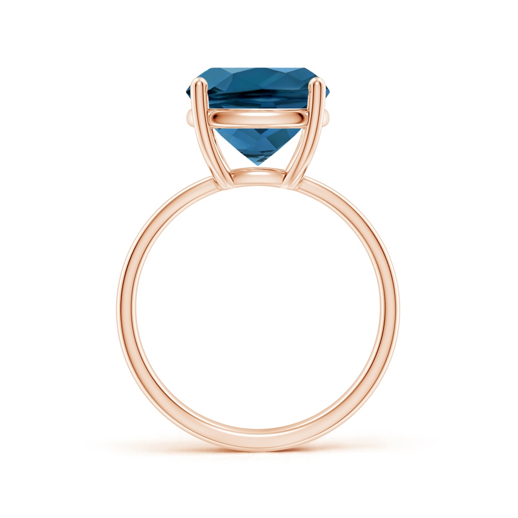 12x10mm AAA Prong-Set Cushion London Blue Topaz Cocktail Ring in Rose Gold Side 199