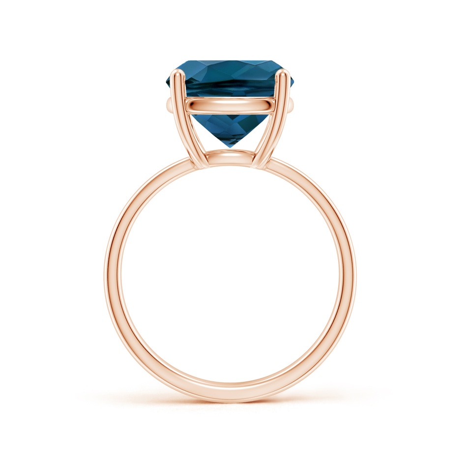12x10mm AAAA Prong-Set Cushion London Blue Topaz Cocktail Ring in Rose Gold side 199
