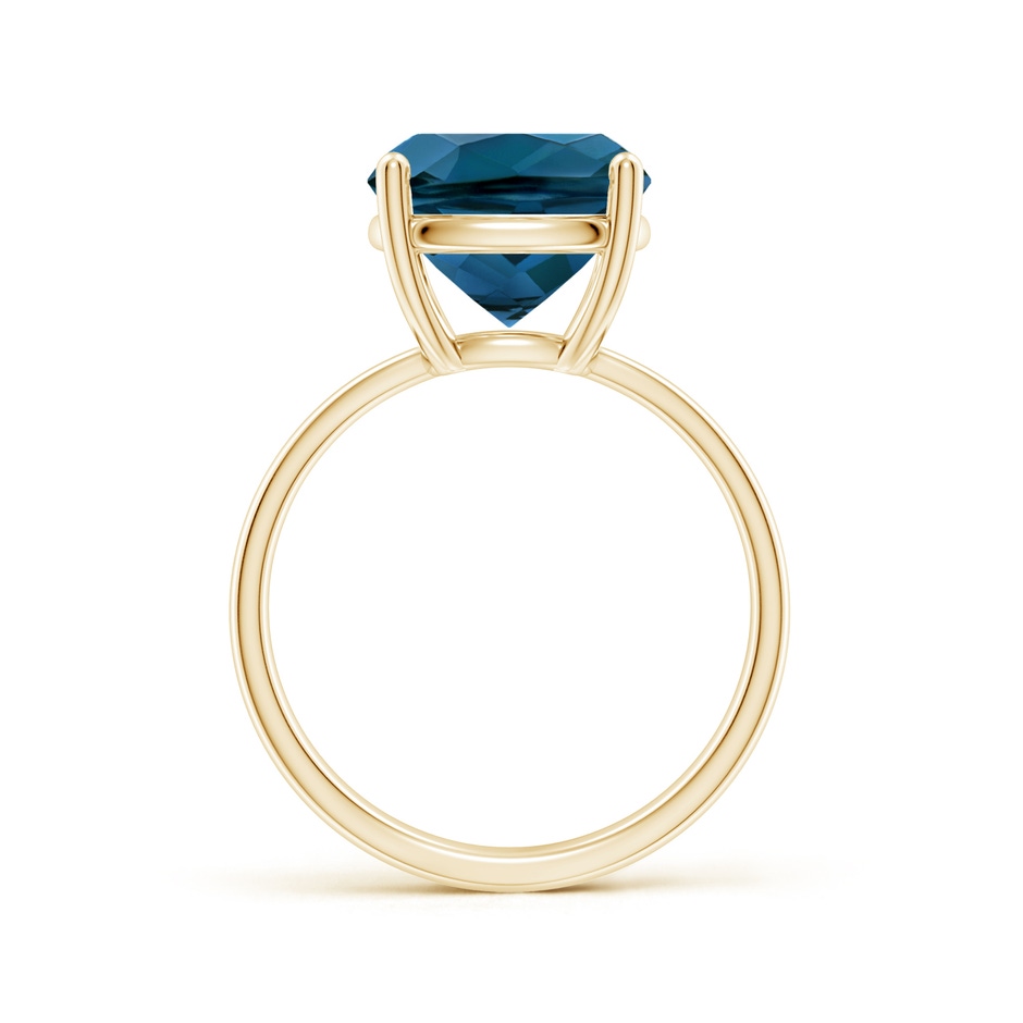12x10mm AAAA Prong-Set Cushion London Blue Topaz Cocktail Ring in Yellow Gold side 199