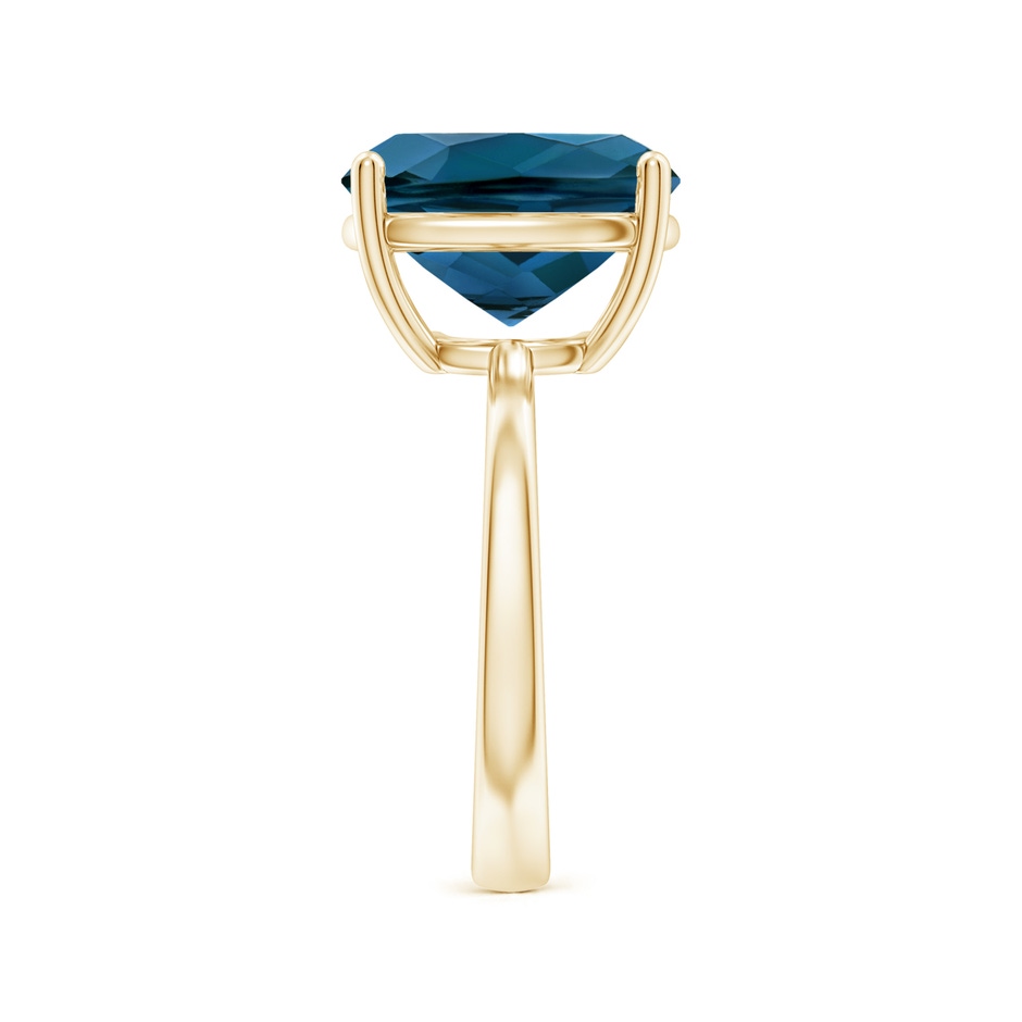 12x10mm AAAA Prong-Set Cushion London Blue Topaz Cocktail Ring in Yellow Gold side 299