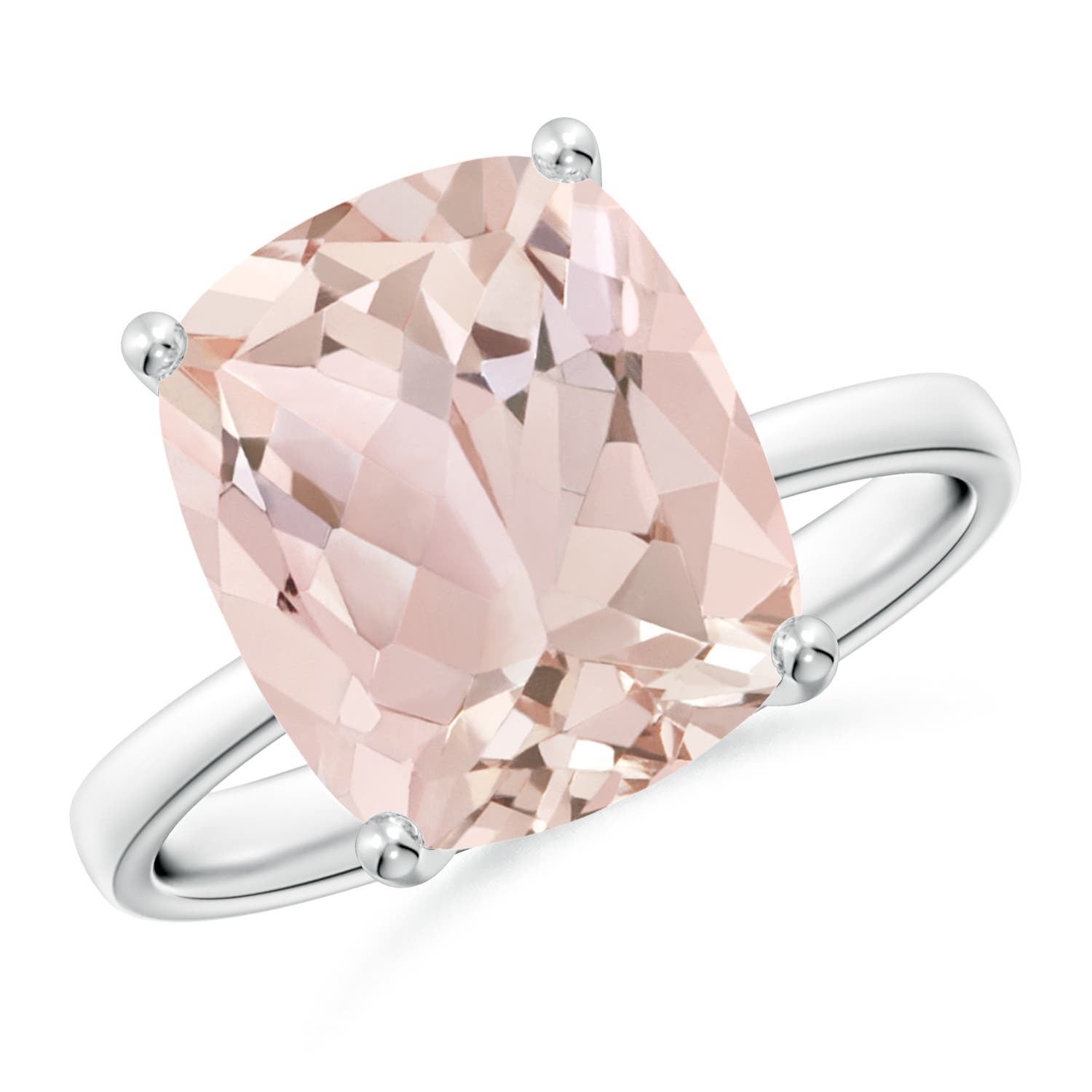 A - Morganite / 4 CT / 14 KT White Gold