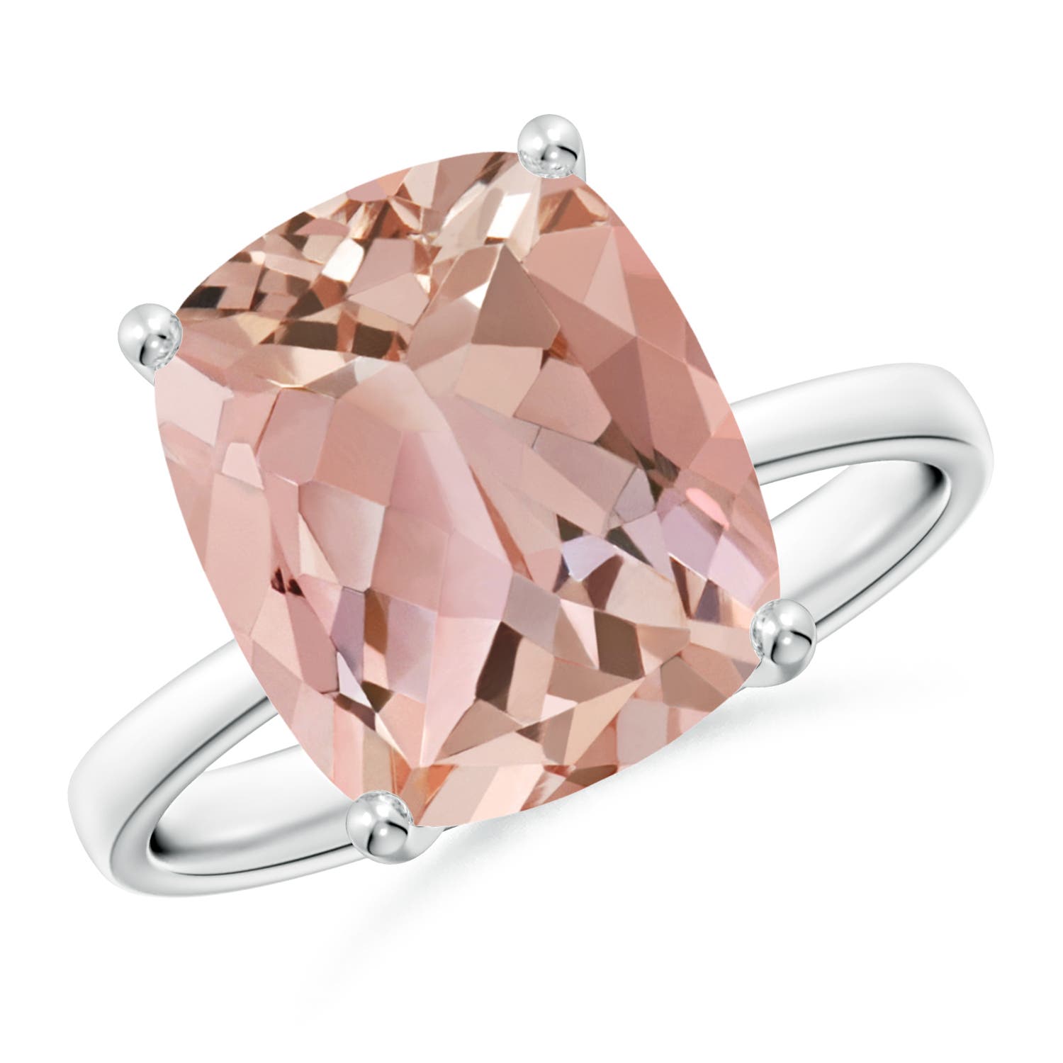 AAAA - Morganite / 4 CT / 14 KT White Gold