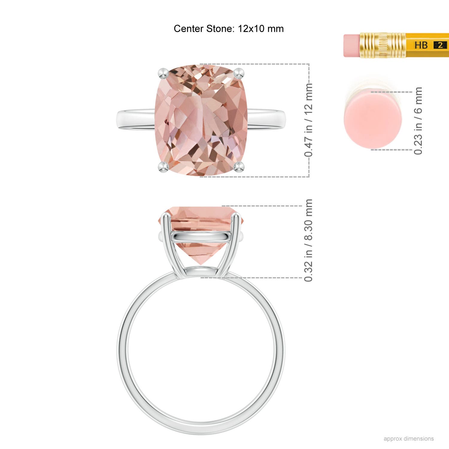 AAAA - Morganite / 4 CT / 14 KT White Gold