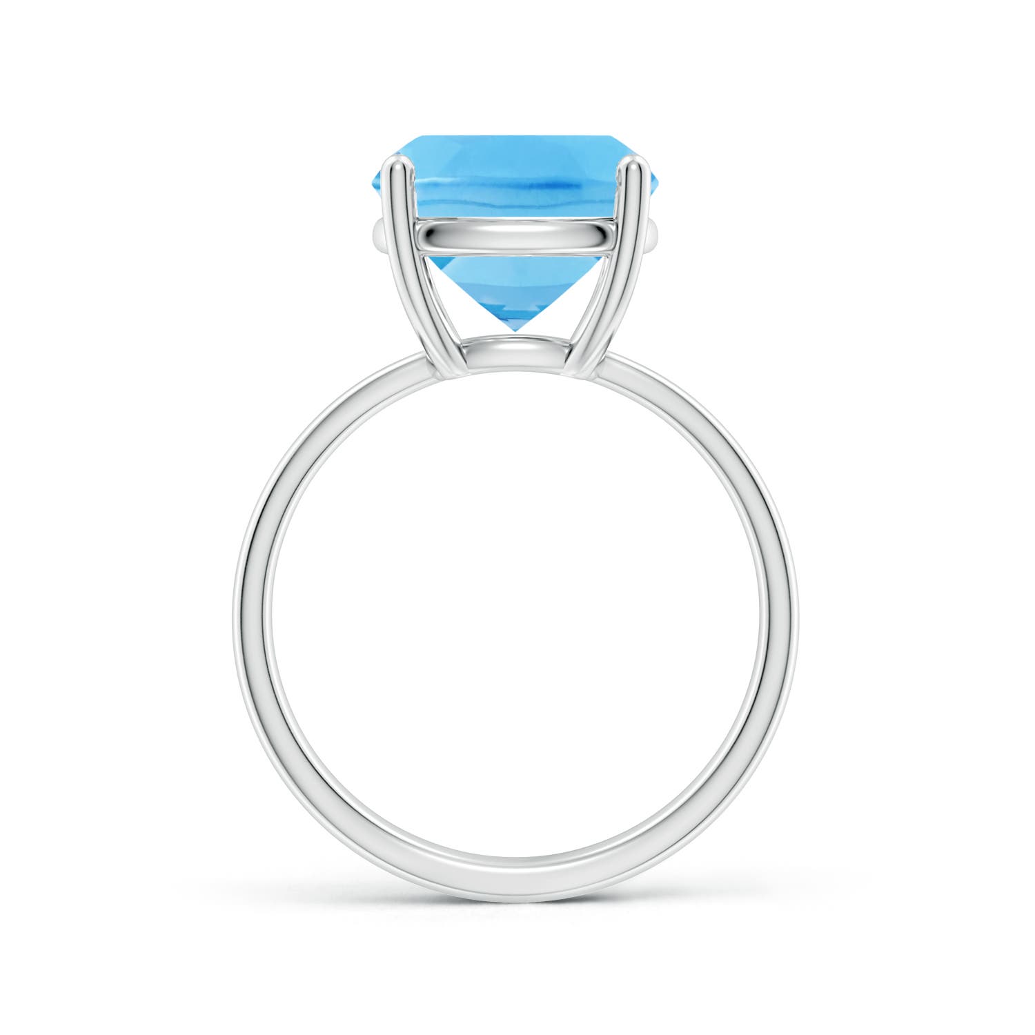 A - Swiss Blue Topaz / 5.8 CT / 14 KT White Gold