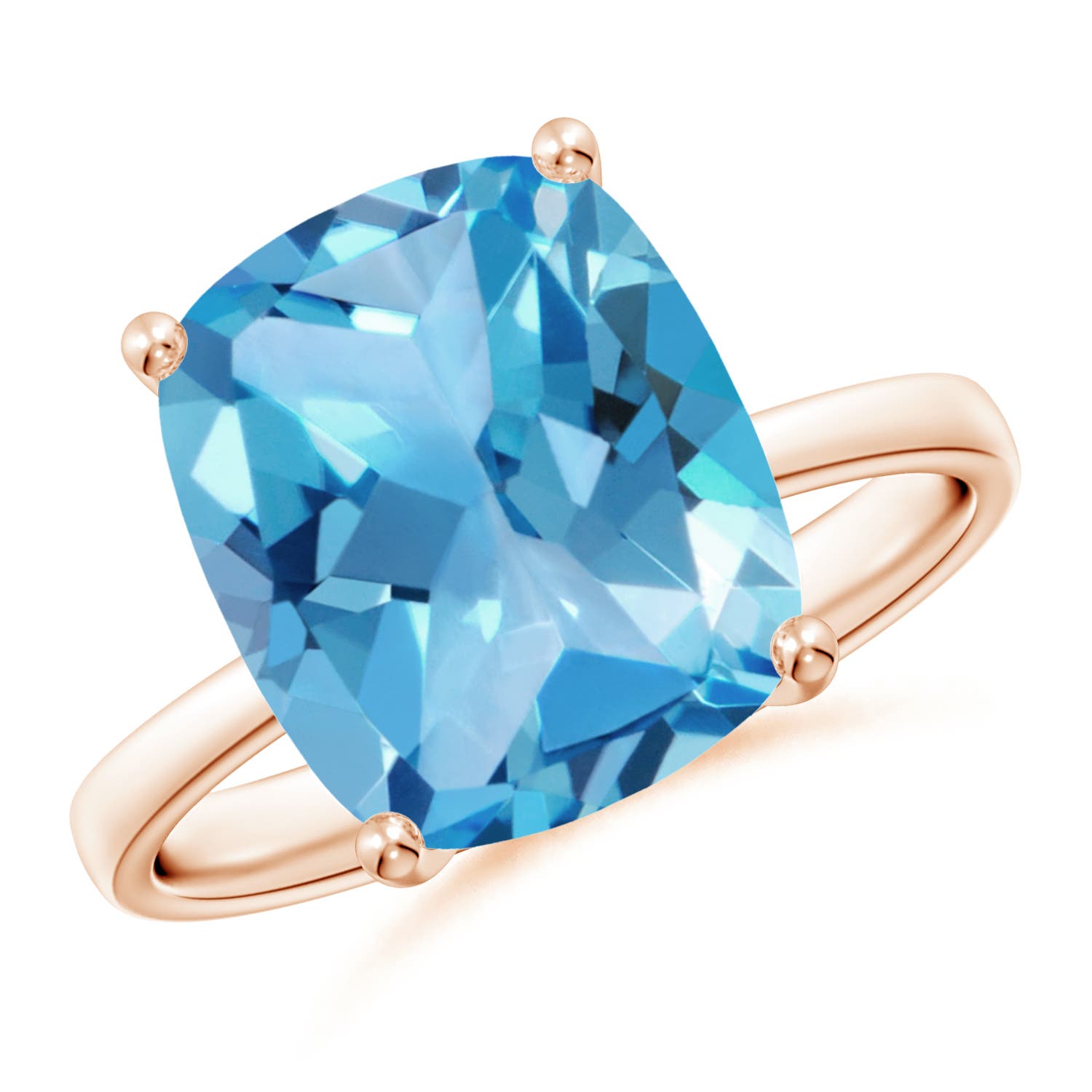 AA - Swiss Blue Topaz / 5.8 CT / 14 KT Rose Gold