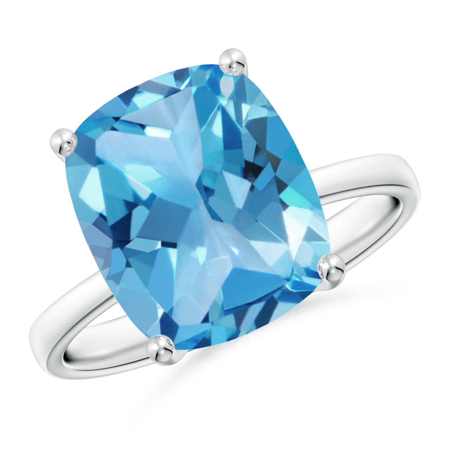 AA - Swiss Blue Topaz / 5.8 CT / 14 KT White Gold