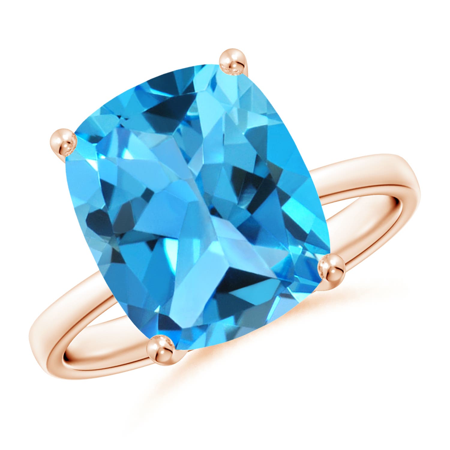 AAA - Swiss Blue Topaz / 5.8 CT / 14 KT Rose Gold