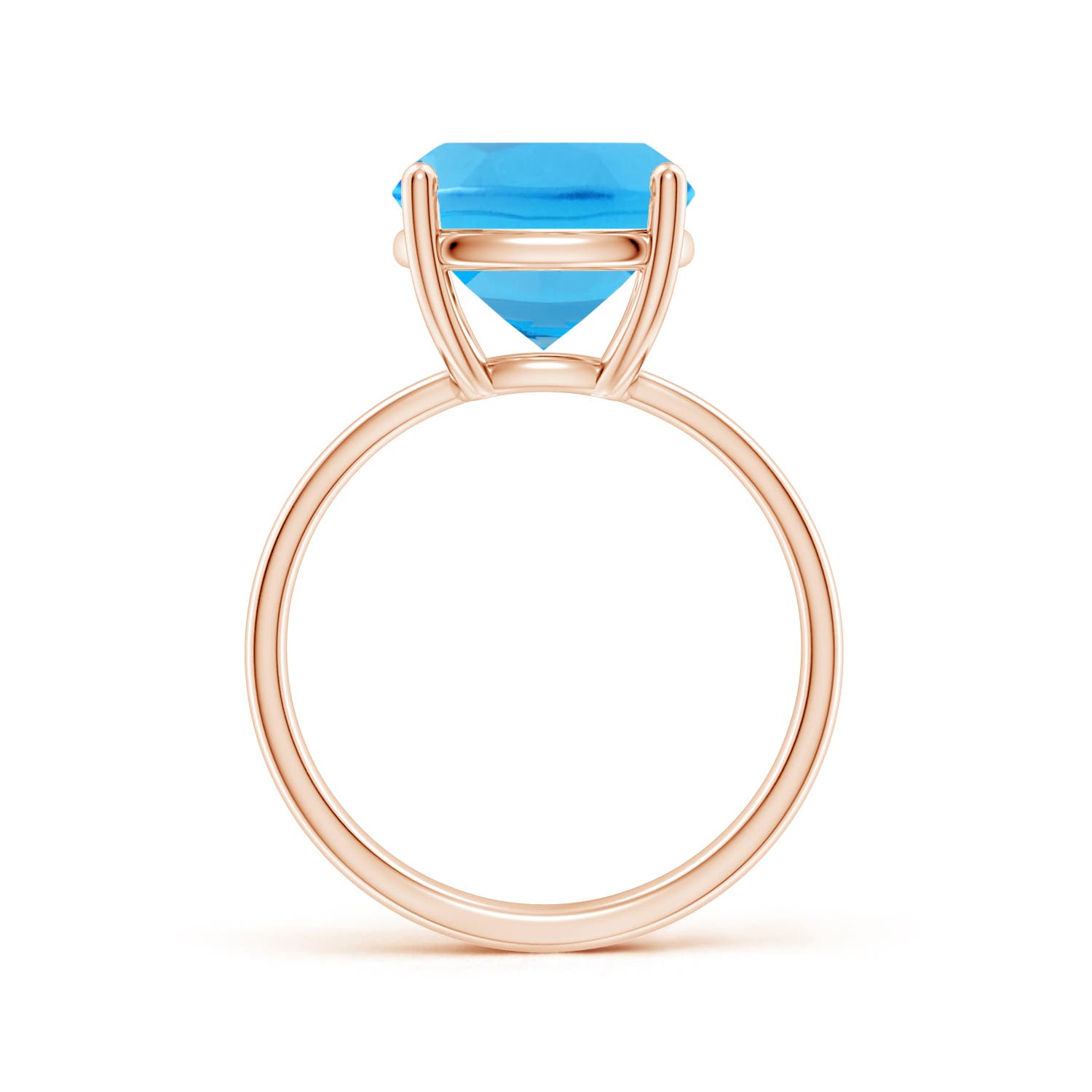 AAA - Swiss Blue Topaz / 5.8 CT / 14 KT Rose Gold