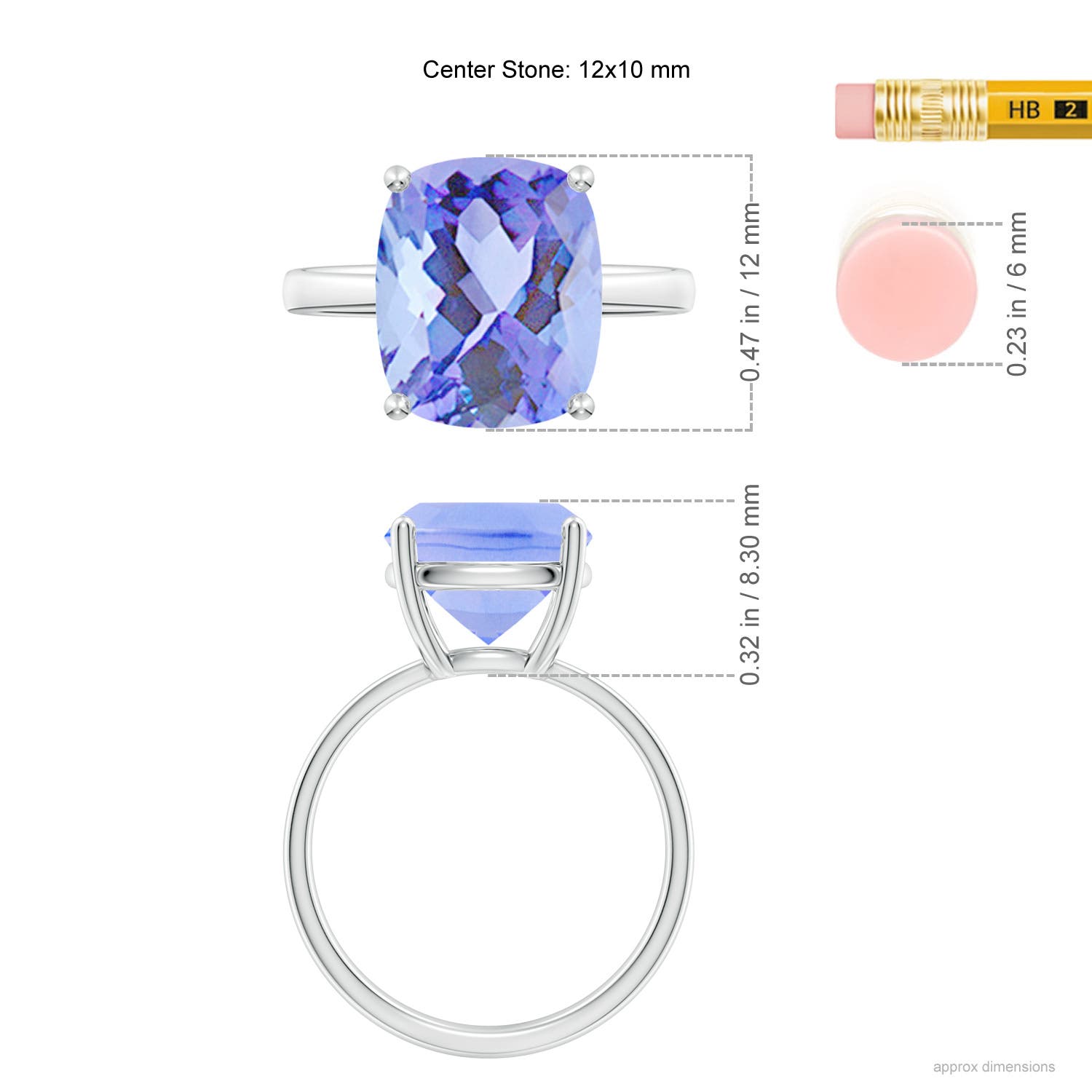 A - Tanzanite / 4.5 CT / 14 KT White Gold