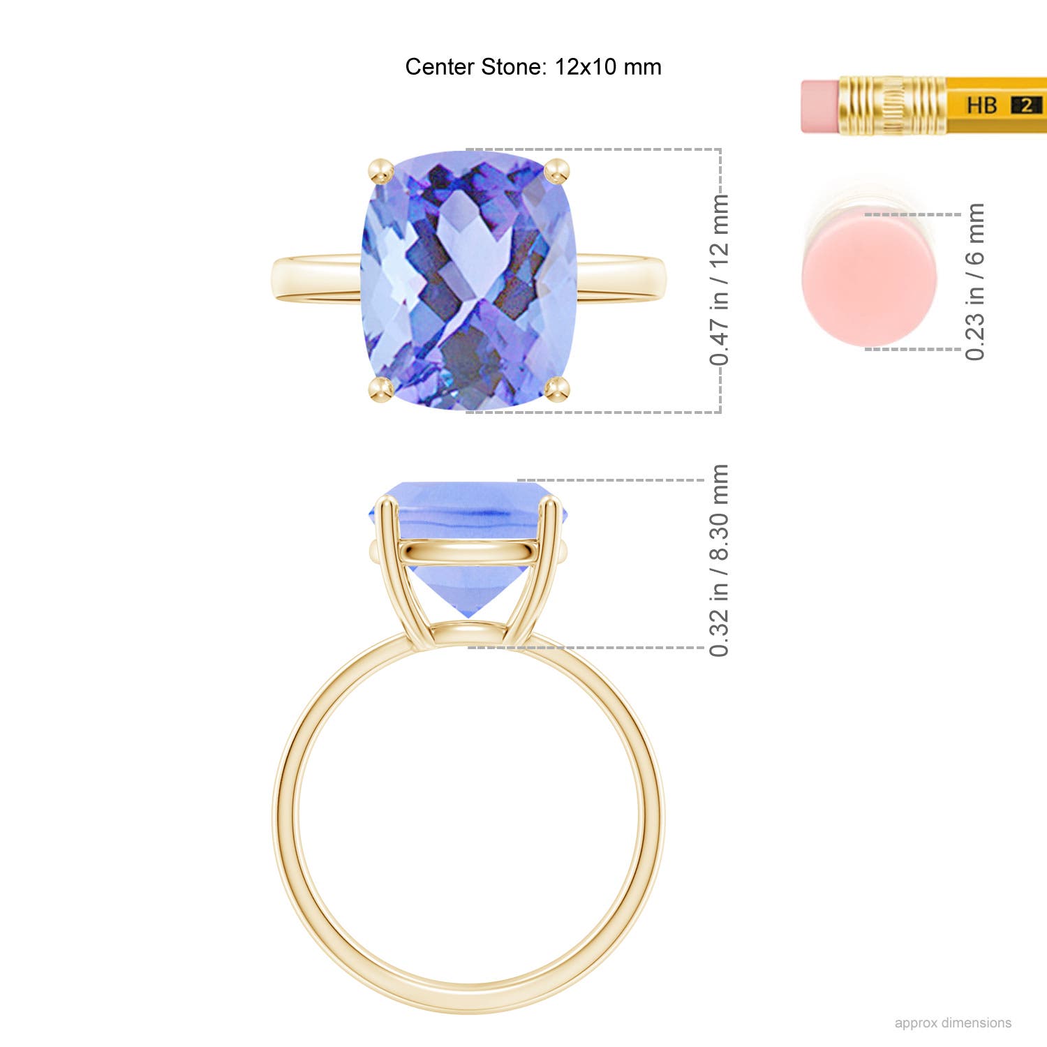 A - Tanzanite / 4.5 CT / 14 KT Yellow Gold