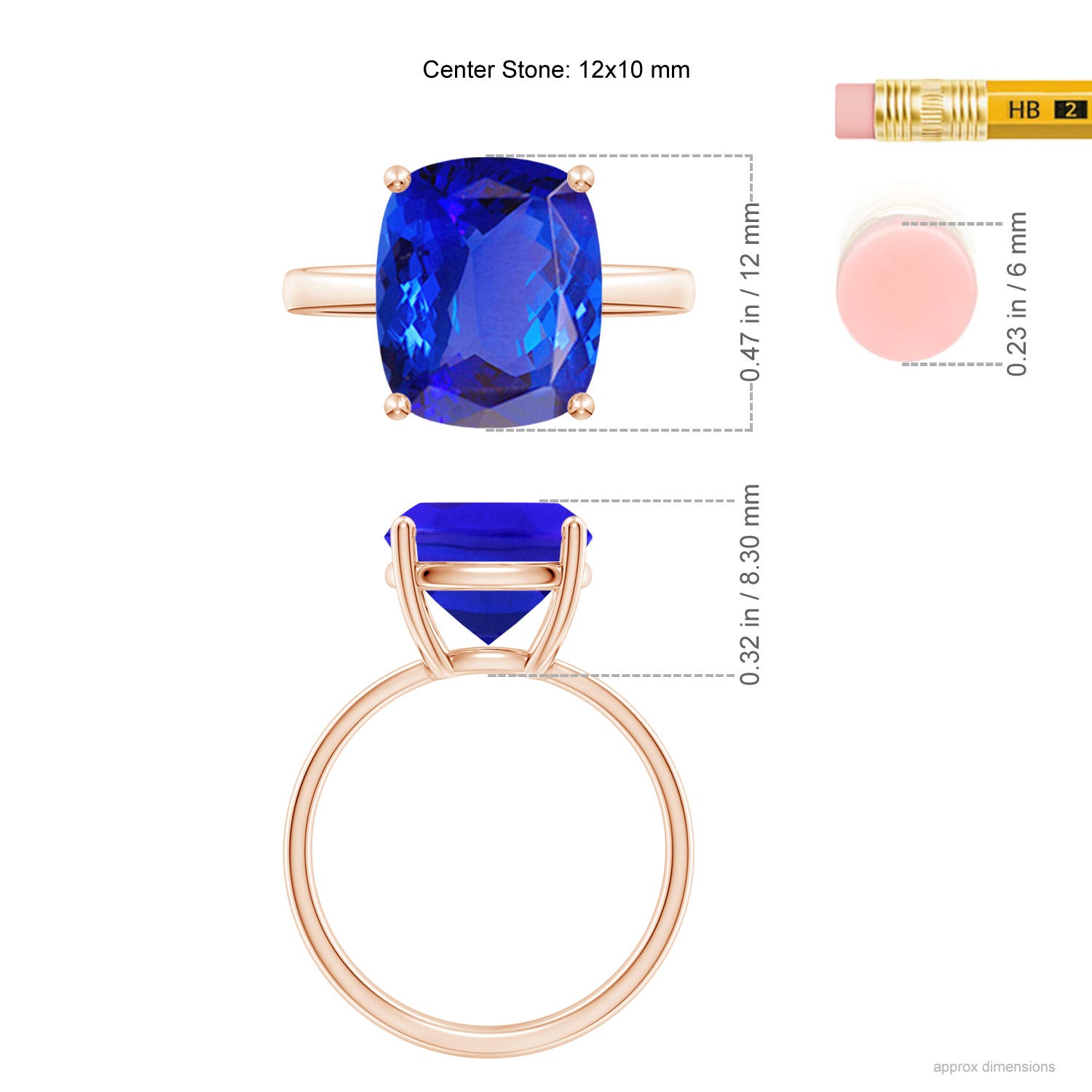 AAA - Tanzanite / 4.5 CT / 14 KT Rose Gold