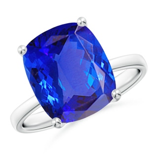 12x10mm AAA Prong-Set Cushion Tanzanite Cocktail Ring in White Gold