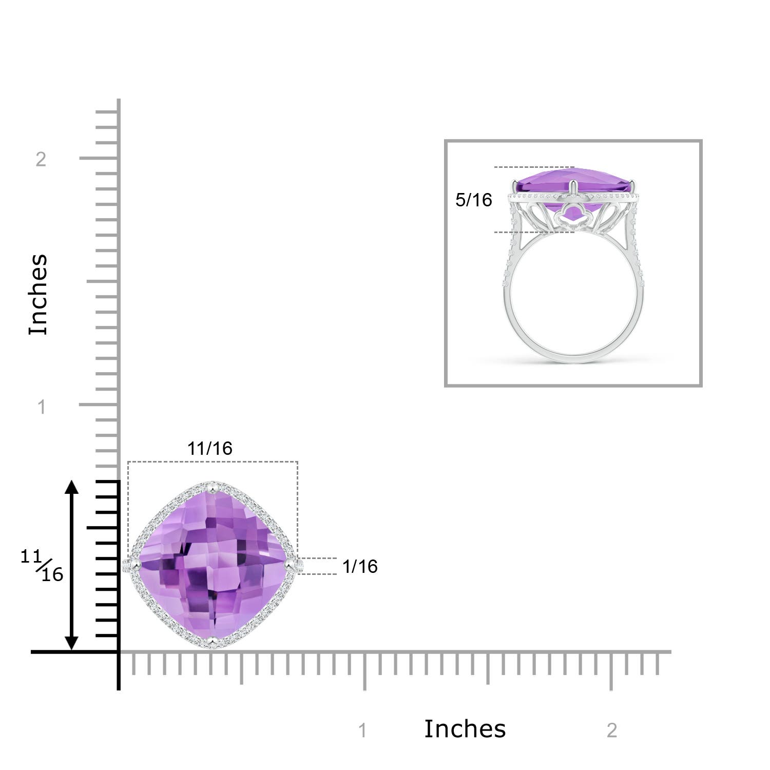 A - Amethyst / 8.32 CT / 14 KT White Gold