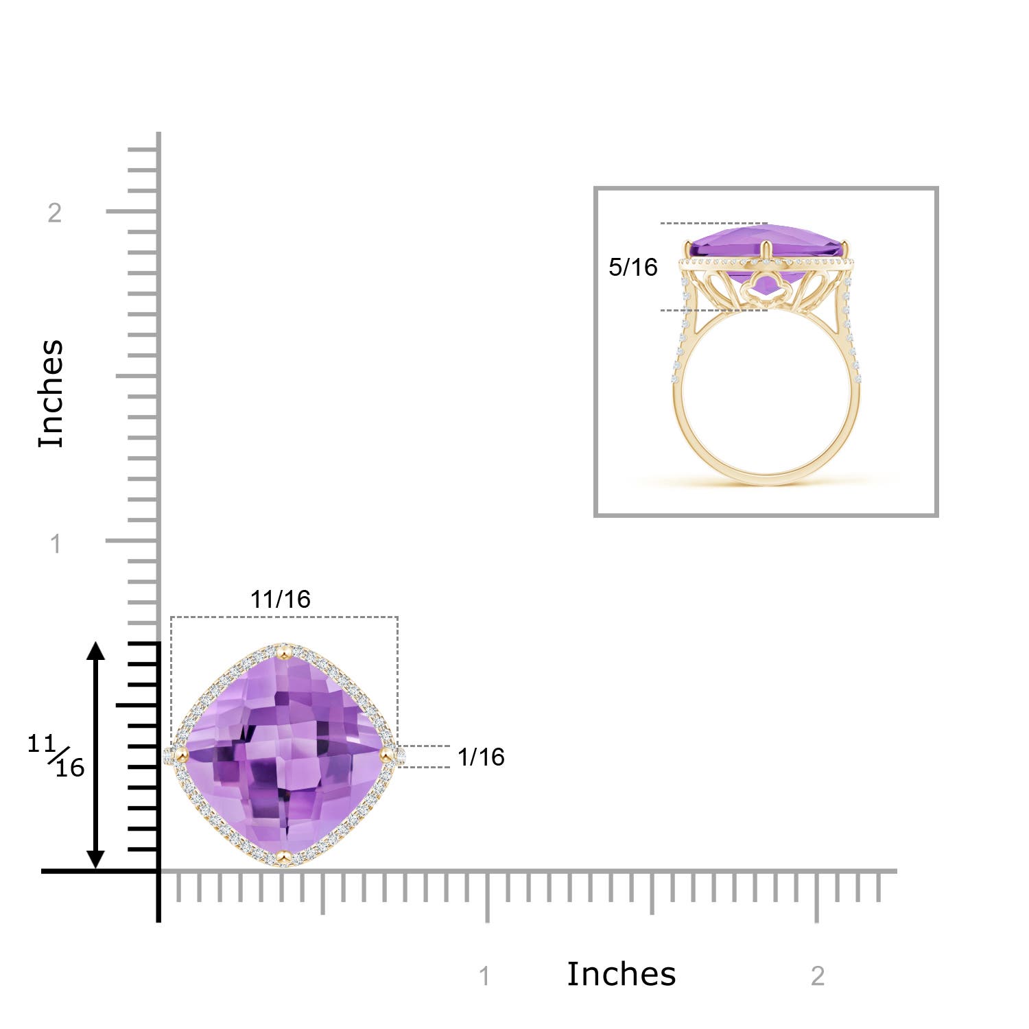 A - Amethyst / 8.32 CT / 14 KT Yellow Gold