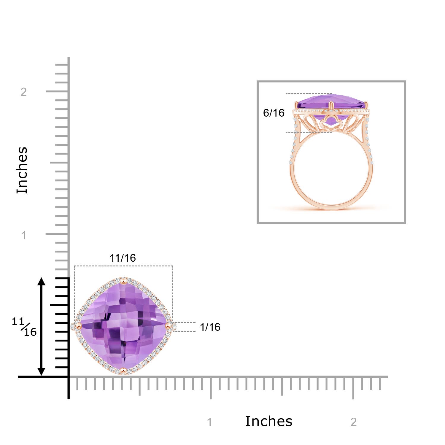 A - Amethyst / 11.39 CT / 14 KT Rose Gold