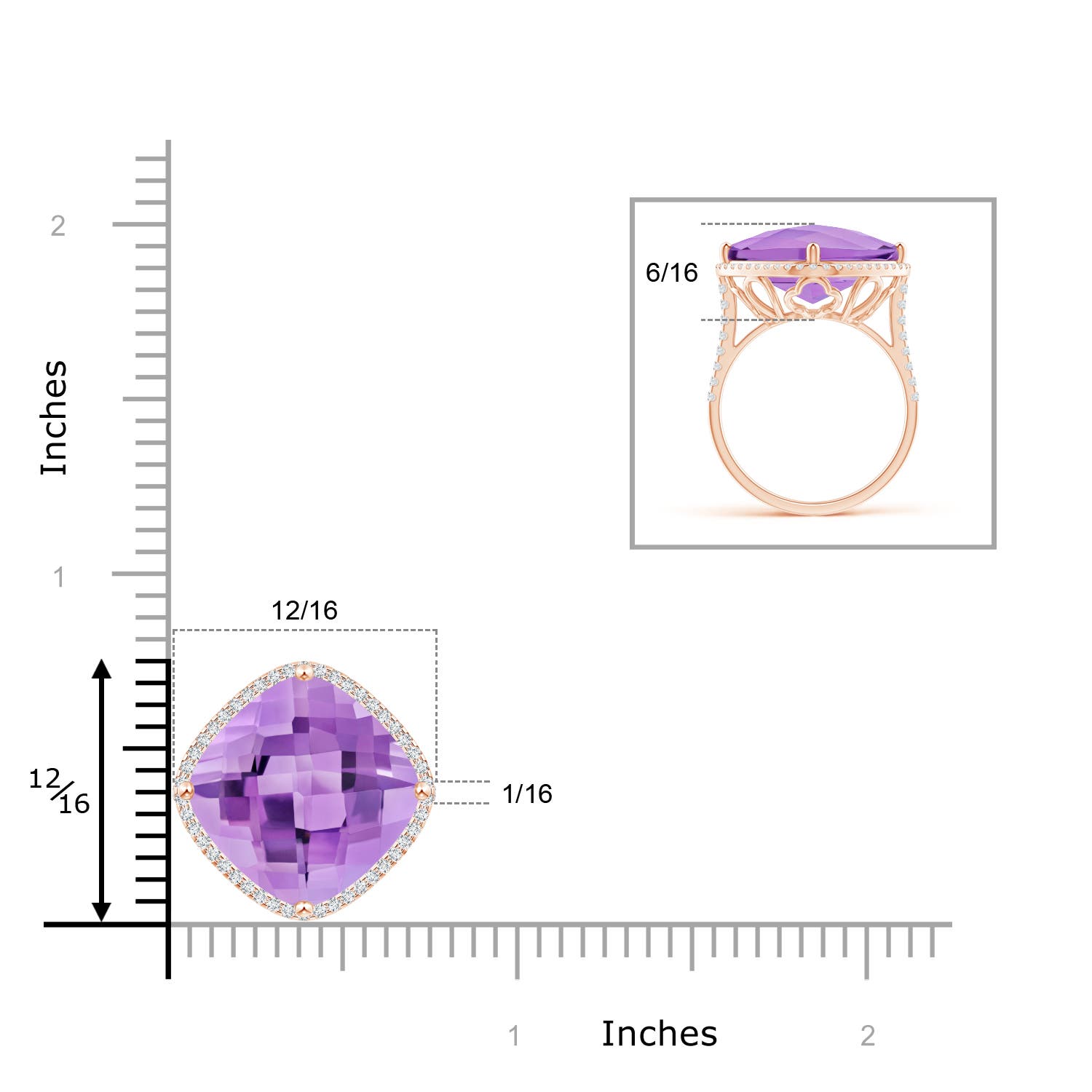 A - Amethyst / 13.89 CT / 14 KT Rose Gold