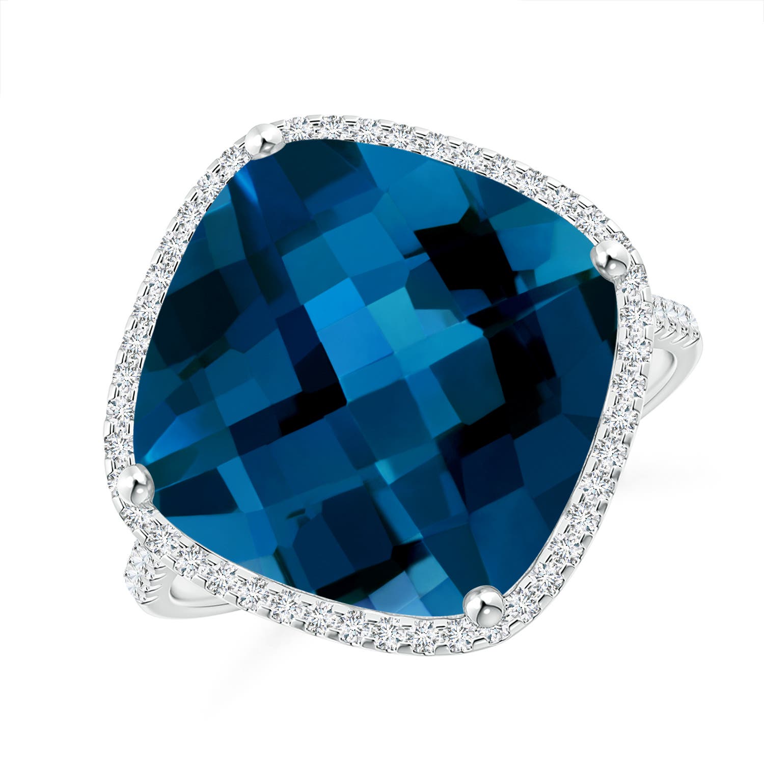 AAAA - London Blue Topaz / 9.3 CT / 14 KT White Gold