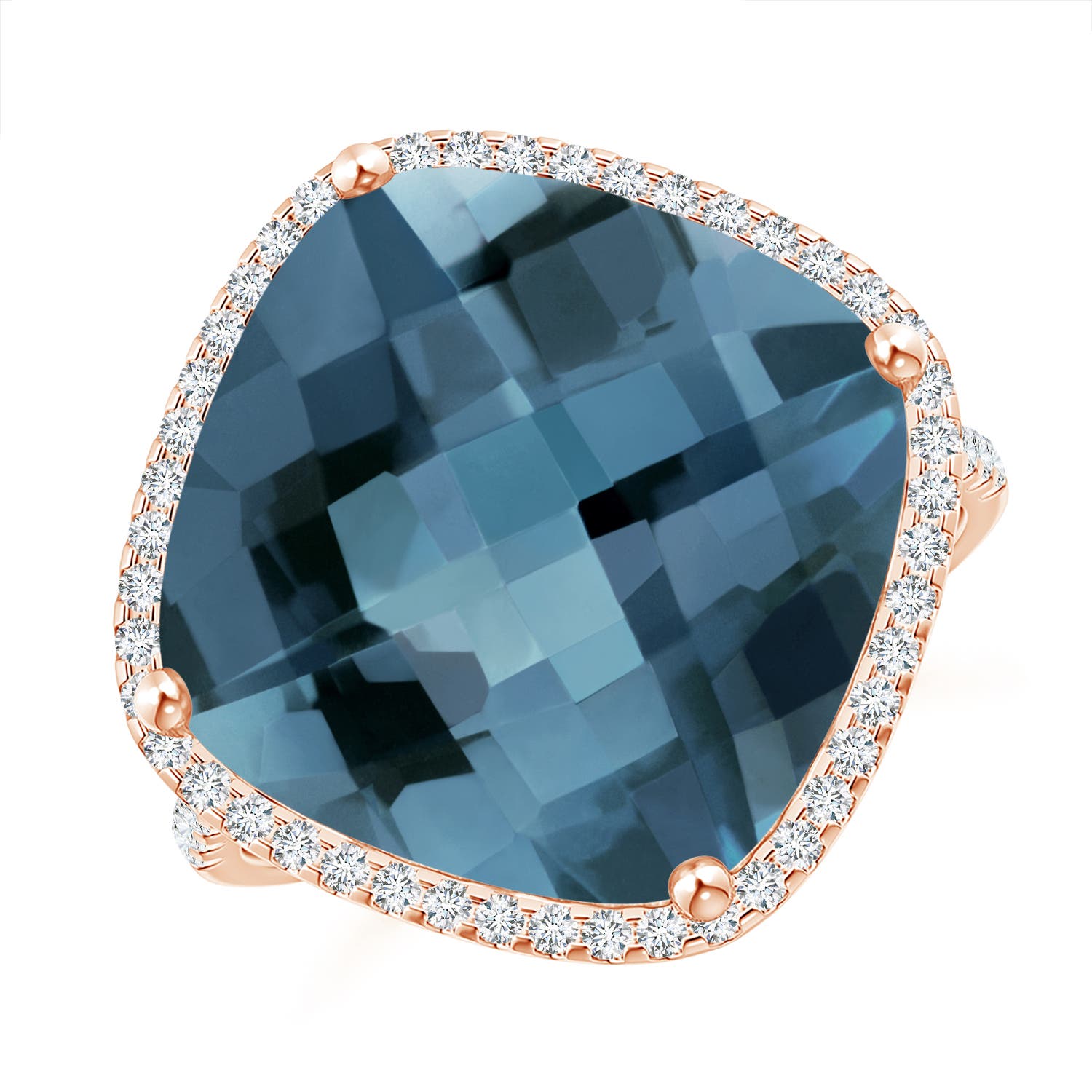 A - London Blue Topaz / 11.64 CT / 14 KT Rose Gold