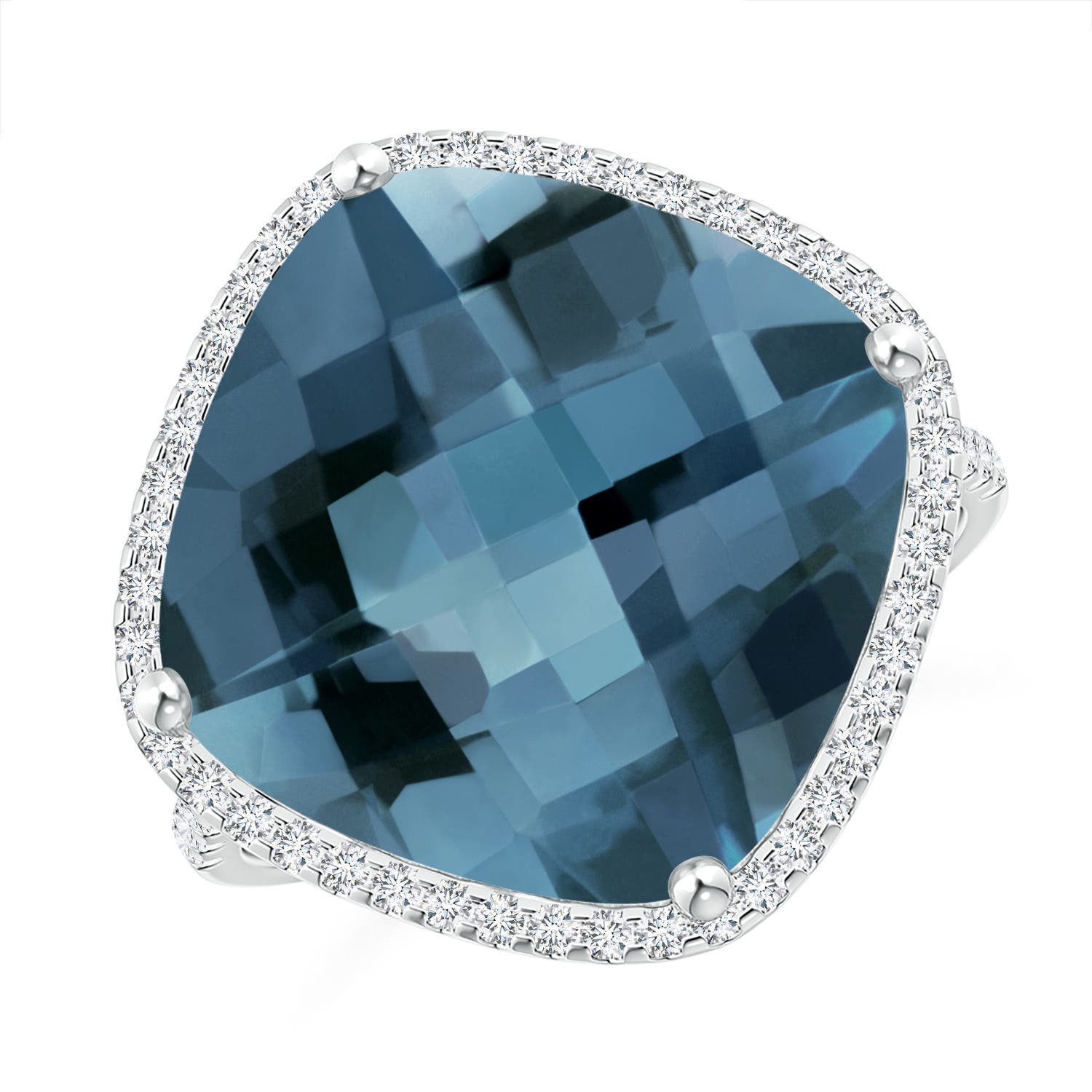 A - London Blue Topaz / 11.64 CT / 14 KT White Gold