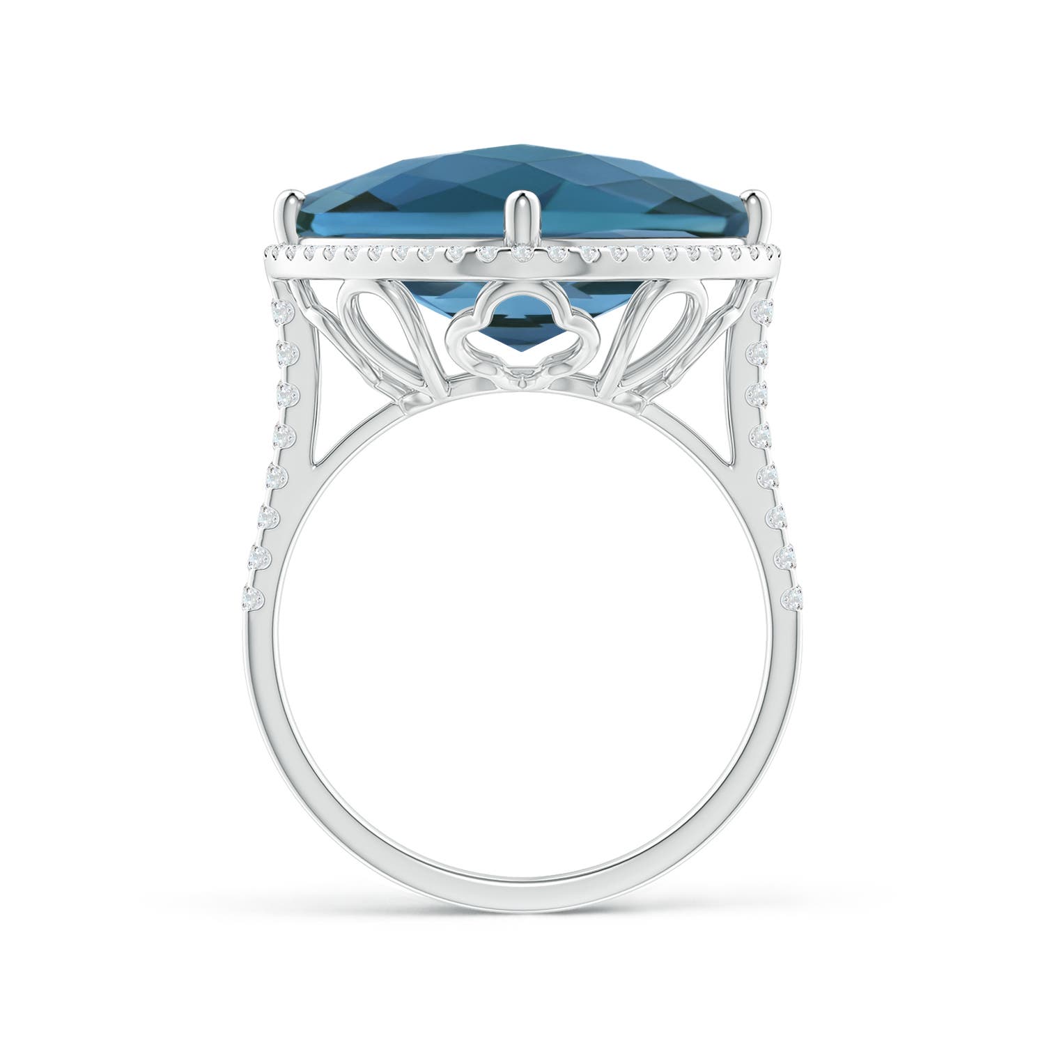 A - London Blue Topaz / 11.64 CT / 14 KT White Gold