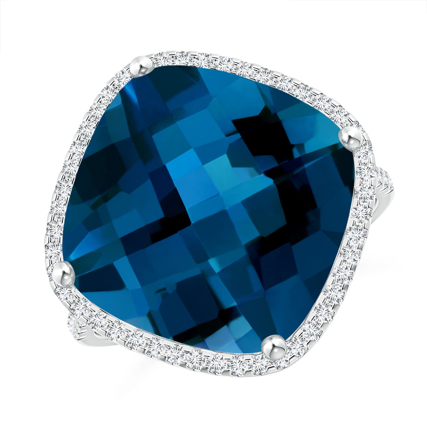 AAAA - London Blue Topaz / 11.64 CT / 14 KT White Gold