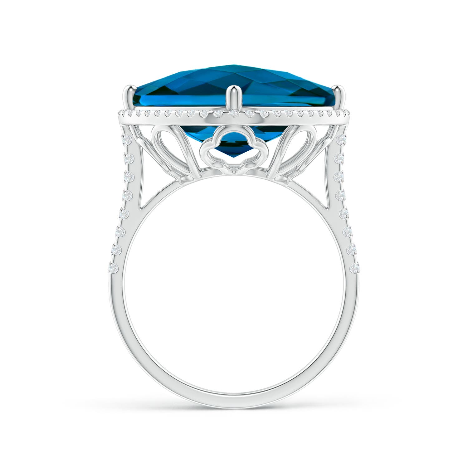 AAAA - London Blue Topaz / 11.64 CT / 14 KT White Gold