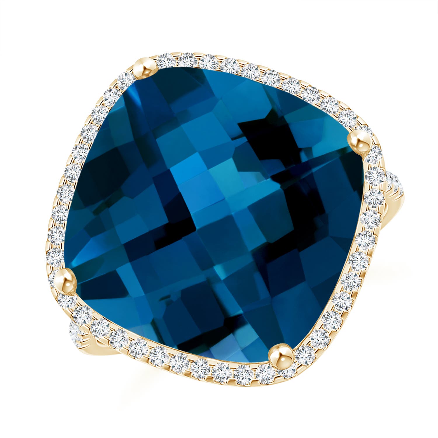 AAAA - London Blue Topaz / 11.64 CT / 14 KT Yellow Gold