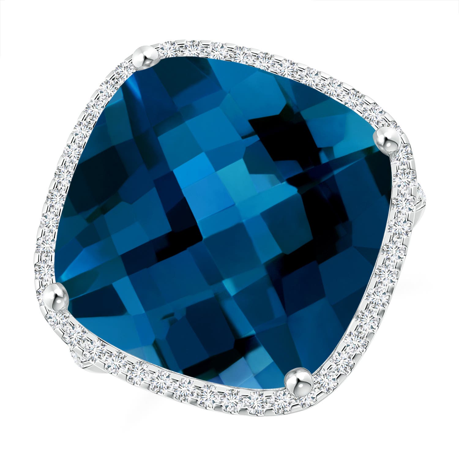 AAAA - London Blue Topaz / 14.39 CT / 14 KT White Gold