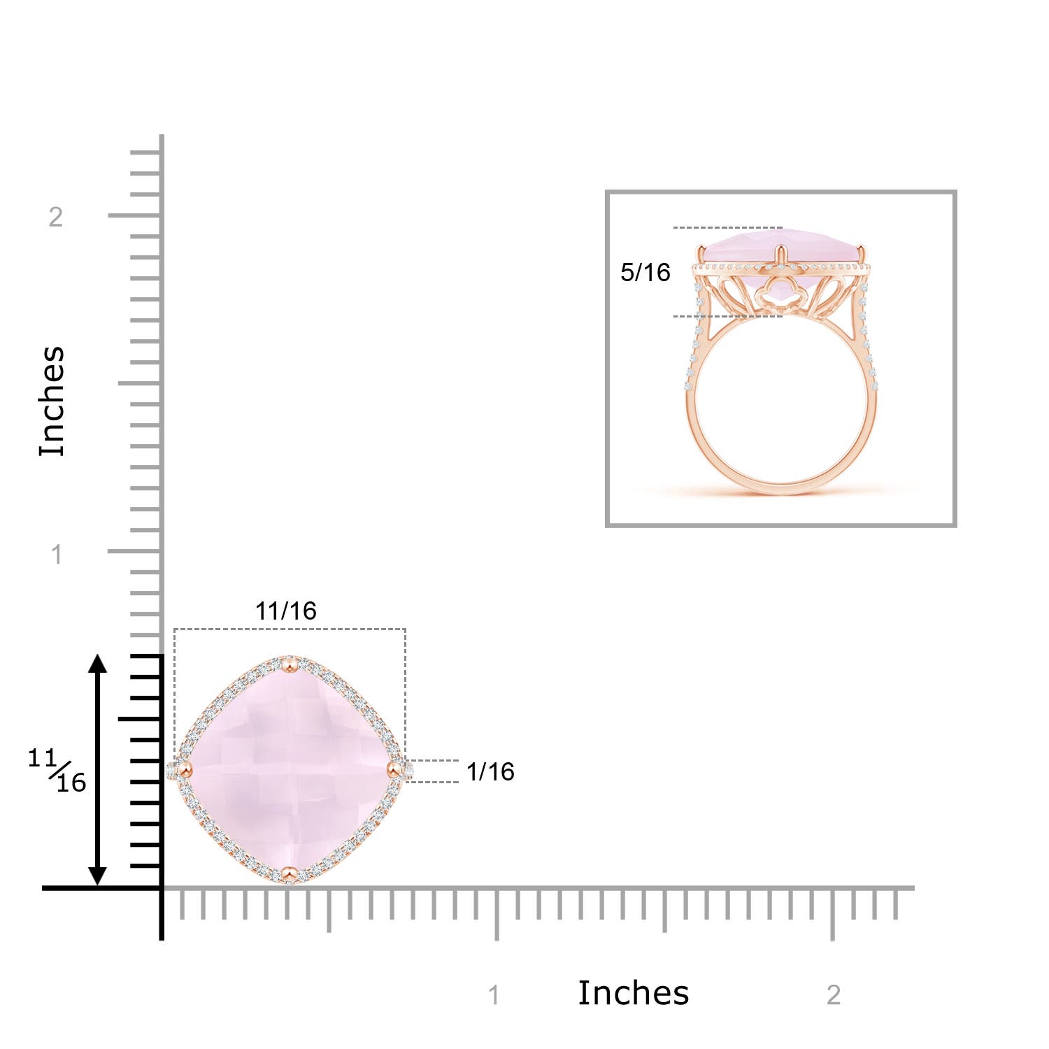 A - Rose Quartz / 8.9 CT / 14 KT Rose Gold