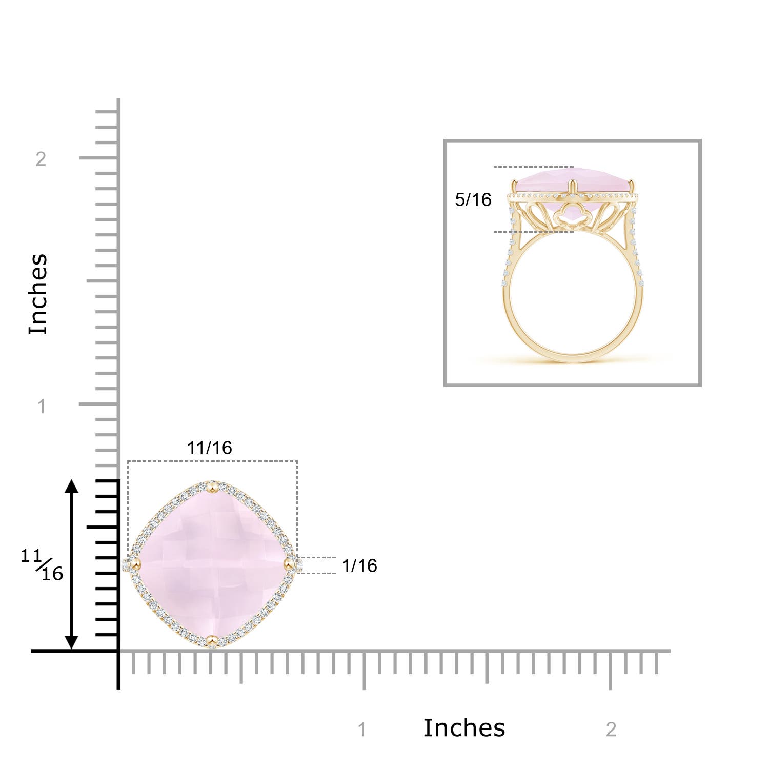 A - Rose Quartz / 8.9 CT / 14 KT Yellow Gold