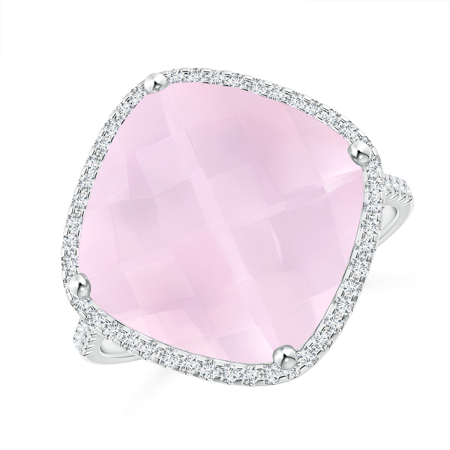 AA - Rose Quartz / 8.9 CT / 14 KT White Gold