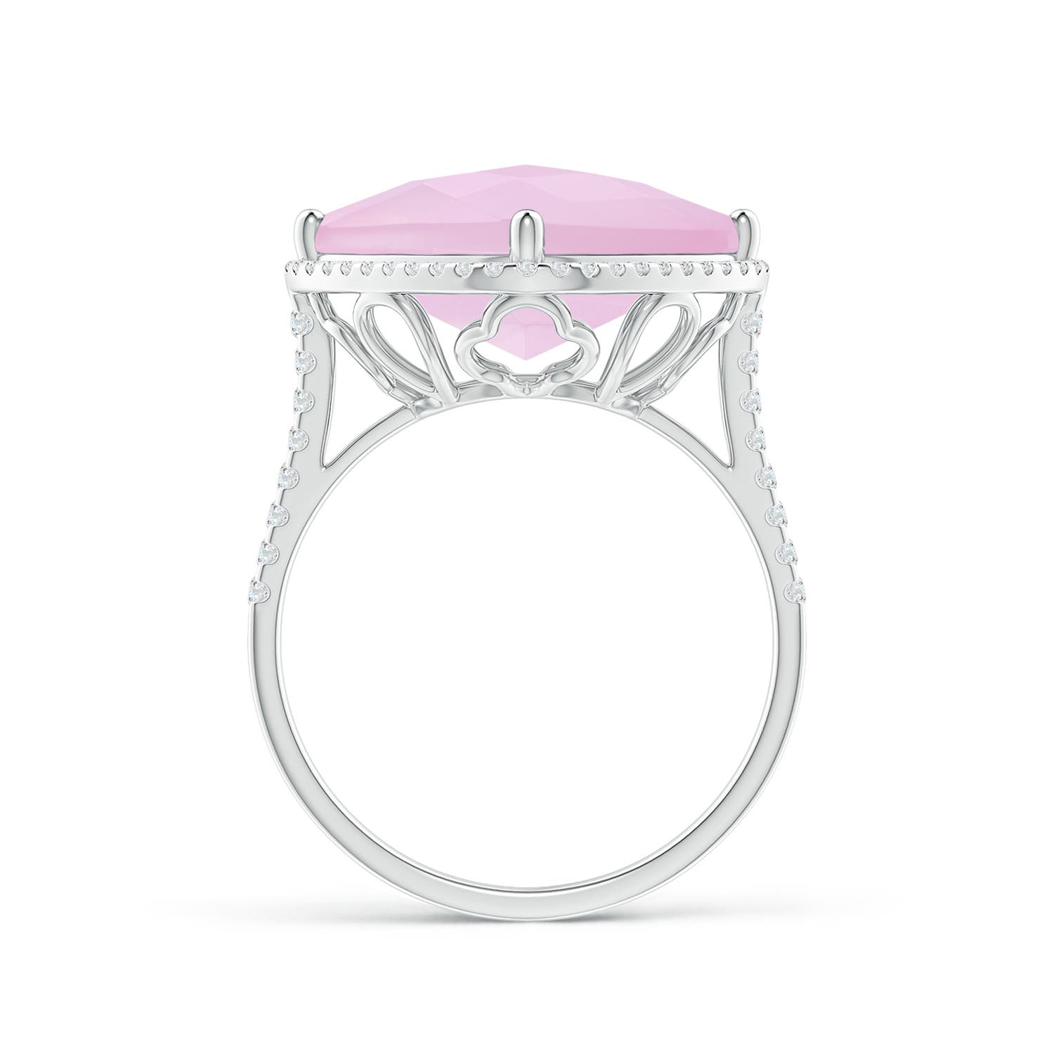 AAA - Rose Quartz / 8.9 CT / 14 KT White Gold