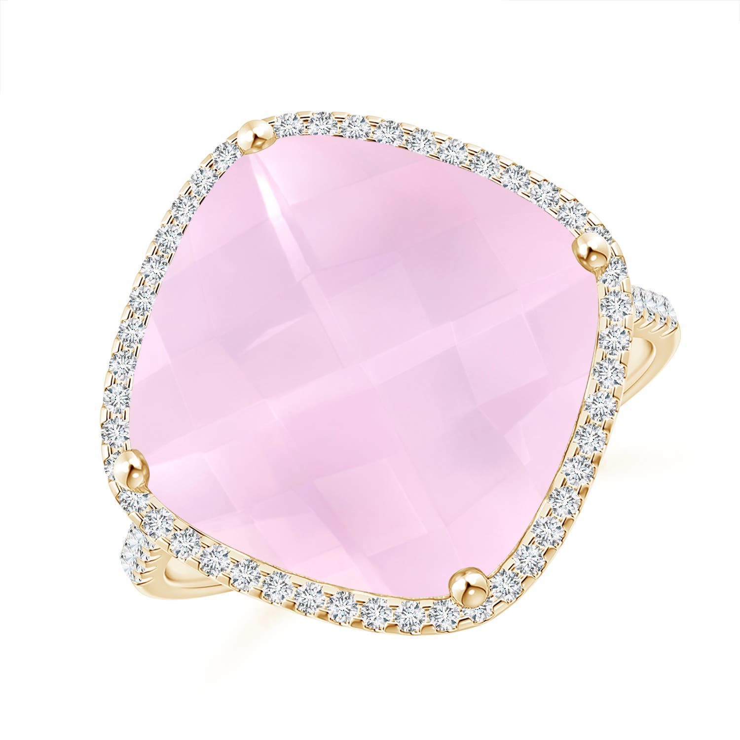 AAA - Rose Quartz / 8.9 CT / 14 KT Yellow Gold