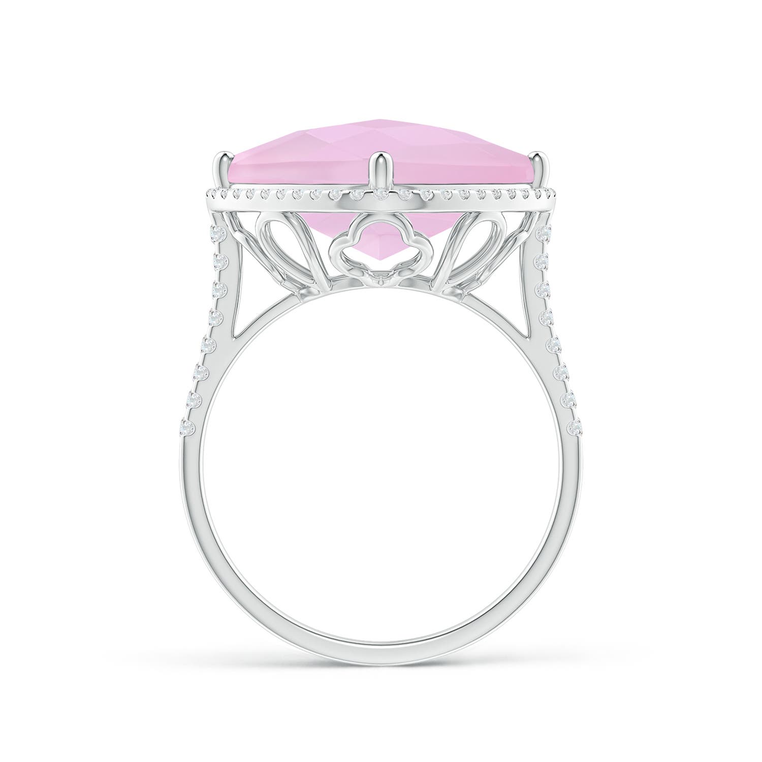 AAAA - Rose Quartz / 8.9 CT / 14 KT White Gold