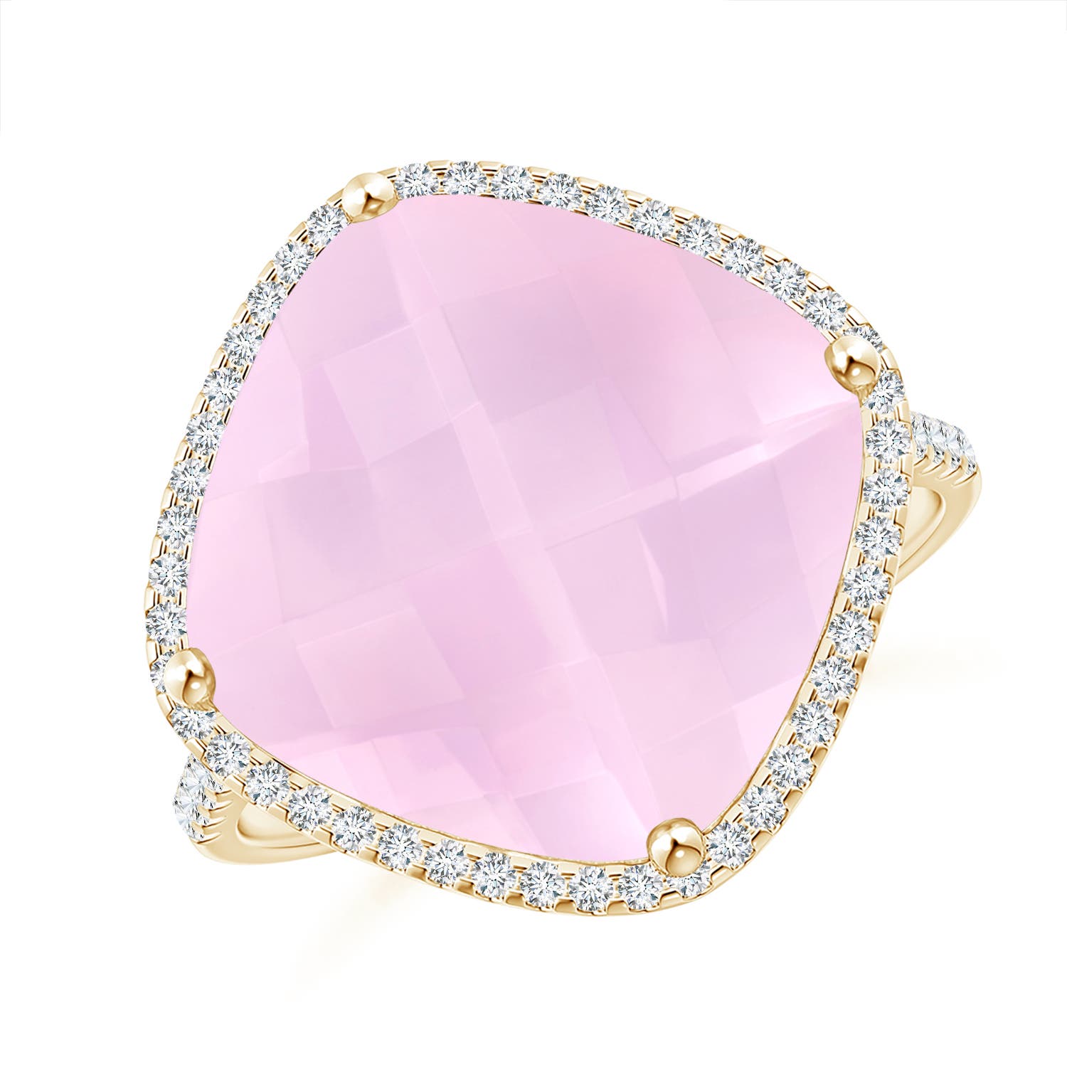 AAAA - Rose Quartz / 8.9 CT / 14 KT Yellow Gold