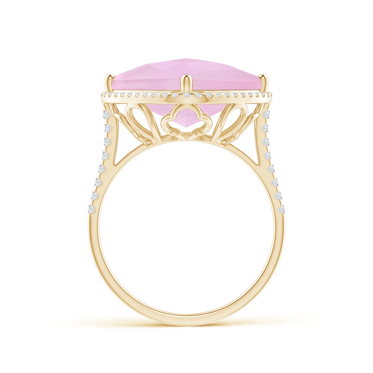 AAAA - Rose Quartz / 8.9 CT / 14 KT Yellow Gold