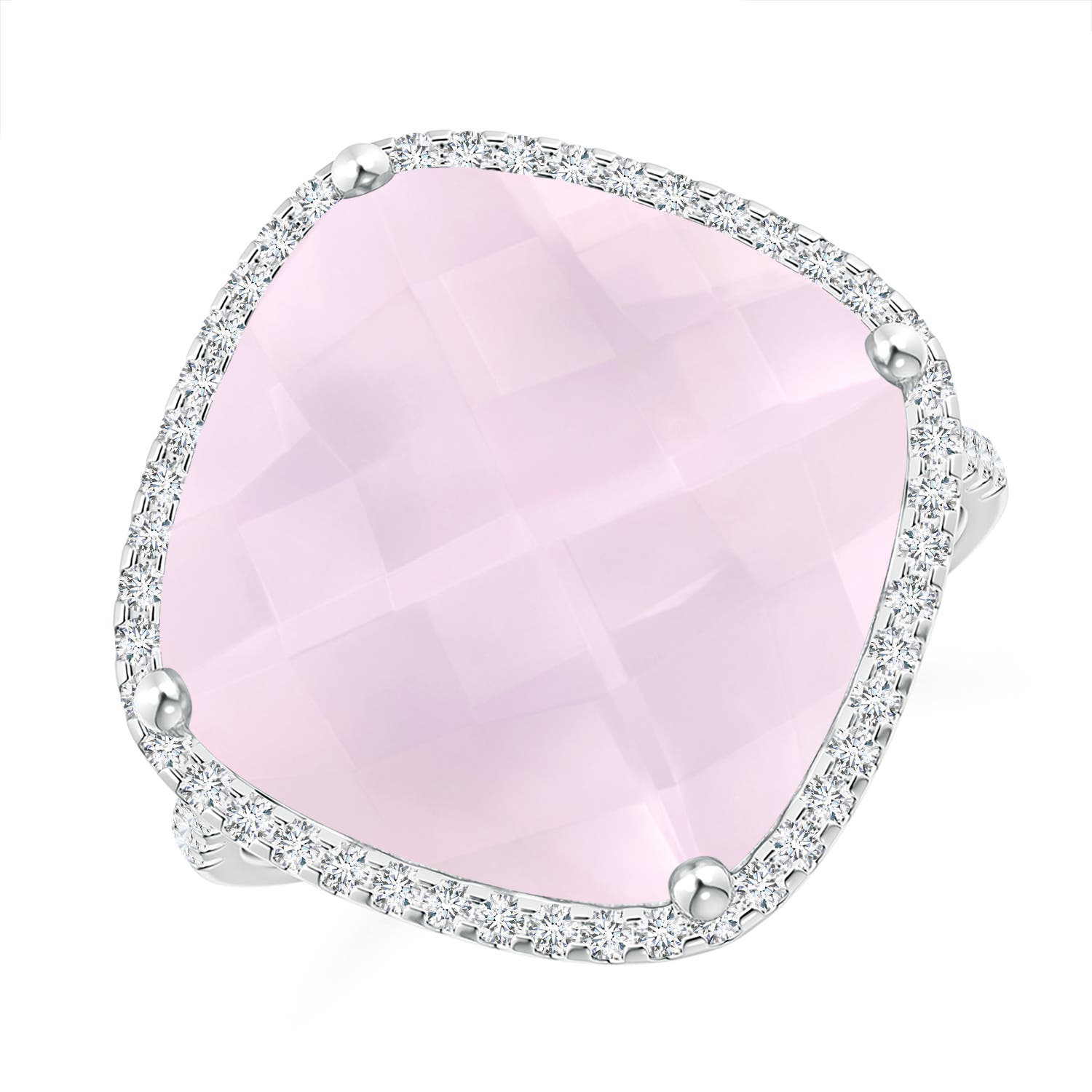 A - Rose Quartz / 11.14 CT / 14 KT White Gold