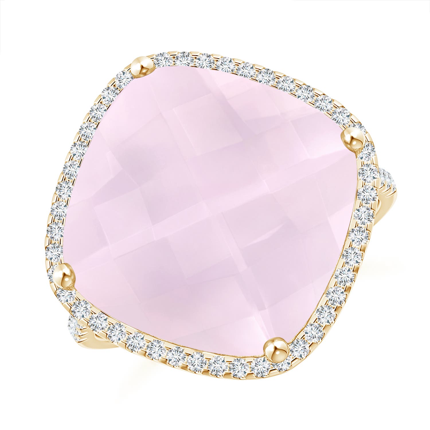 A - Rose Quartz / 11.14 CT / 14 KT Yellow Gold