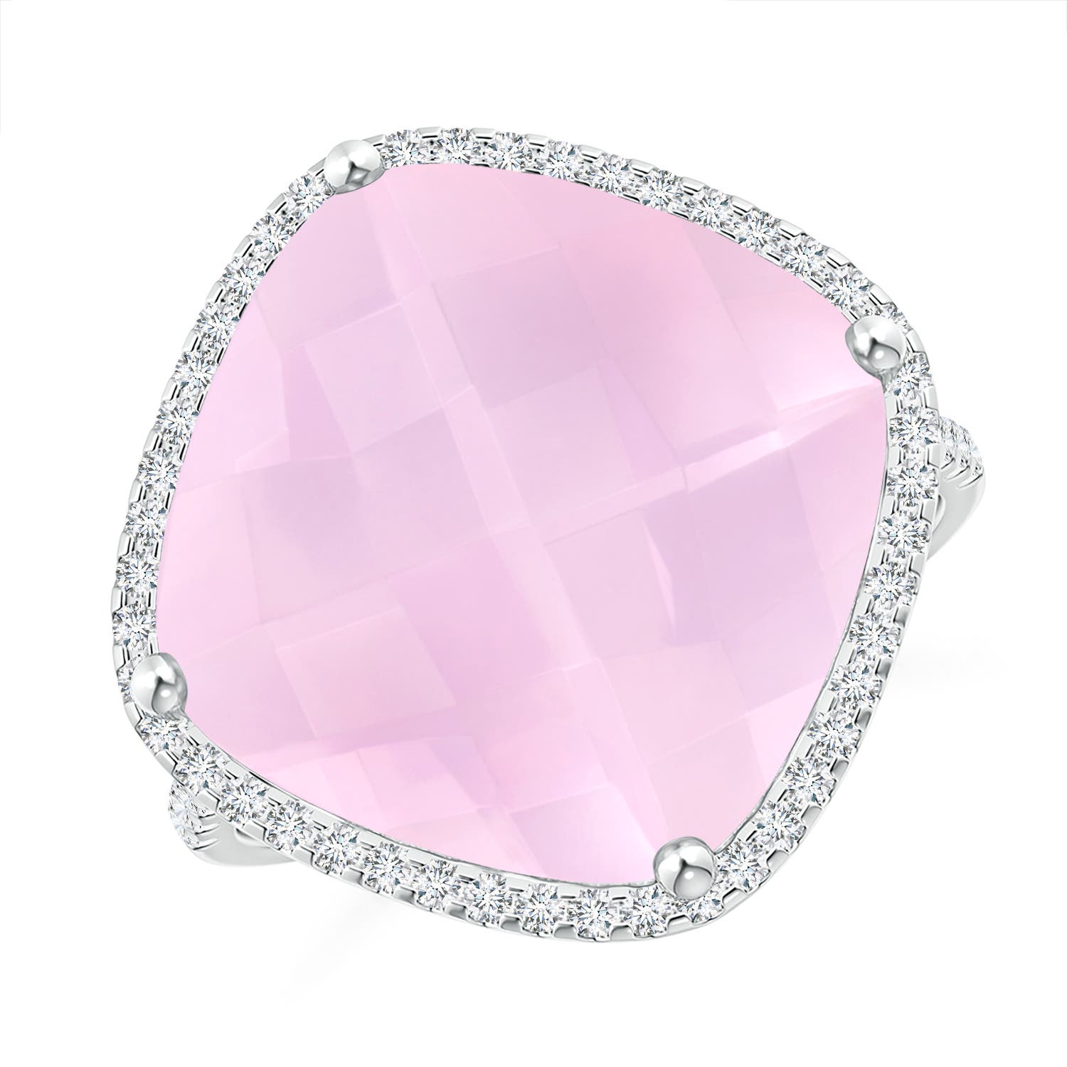 AAAA - Rose Quartz / 11.14 CT / 14 KT White Gold